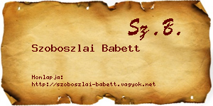 Szoboszlai Babett névjegykártya